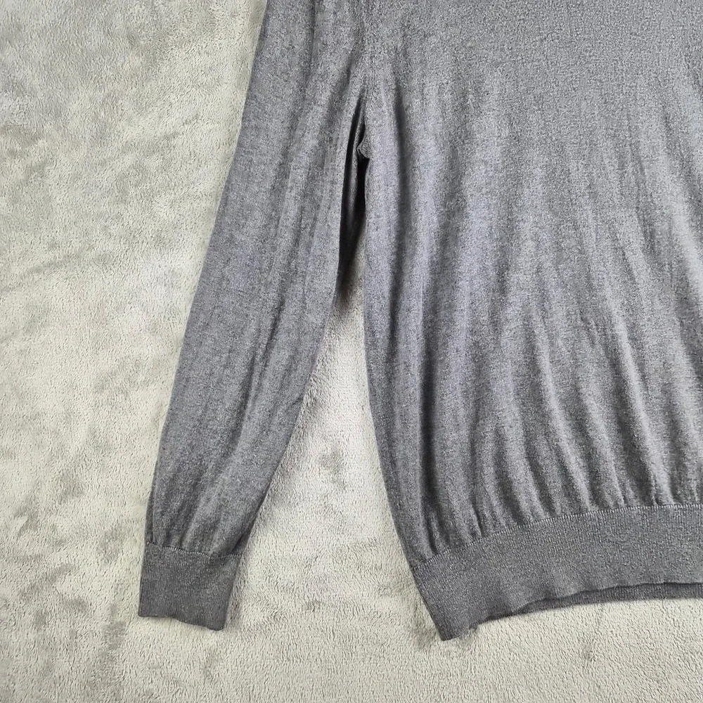 Banana Republic Sweater Mens Medium Gray Silk Cashmere Knit Luxury Blend V Neck